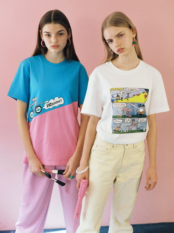 ステレオバイナルズ(Stereo Vinyls) [SS19 Pink Panther] PP Episode T-Shirts(White)