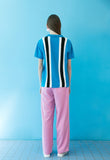 ステレオバイナルズ(Stereo Vinyls) [SS19 Pink Panther] Stripe Collar S/S Knit(Blue)