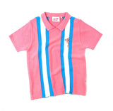 ステレオバイナルズ(Stereo Vinyls) [SS19 Pink Panther] Stripe Collar S/S Knit(Pink)