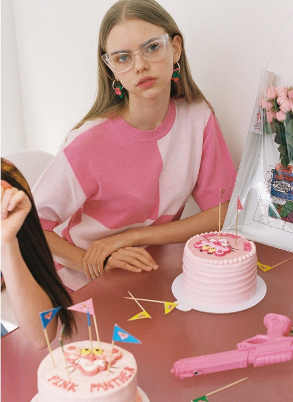 ステレオバイナルズ(Stereo Vinyls) [SS19 Pink Panther] PP Walking S/S Knit(Pink)