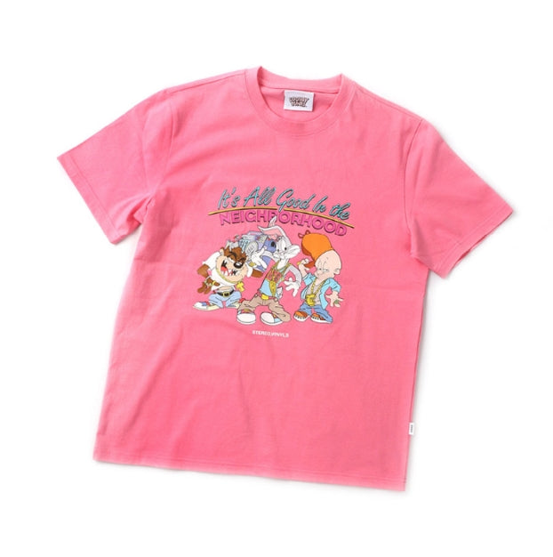 ステレオバイナルズ(Stereo Vinyls) [SS19 Looney Tunes] LT Neiborhood T-Shirts (Pink)