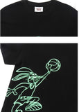 ステレオバイナルズ(Stereo Vinyls) [SS19 Looney Tunes] Neon Bunny Over Fit T-shirts (Black)