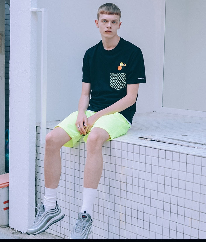 ステレオバイナルズ(Stereo Vinyls) [SS19 Looney Tunes] Net Pocket T-Shirts (Black)