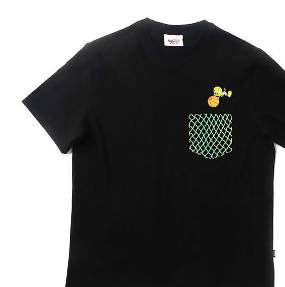 ステレオバイナルズ(Stereo Vinyls) [SS19 Looney Tunes] Net Pocket T-Shirts (Black)