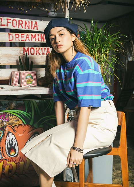 セイントペイン(SAINTPAIN) SP 19SS STRIPE TEE-BLUE