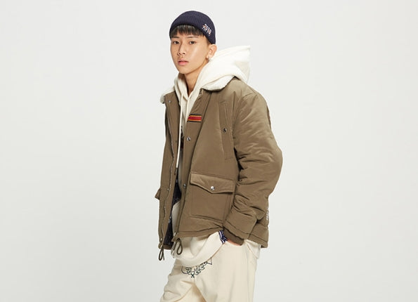 ロマンティッククラウン(ROMANTIC CROWN) Chest Pocket Sherpa Jacket_Khaki