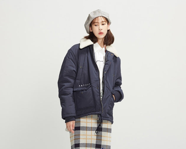 ロマンティッククラウン(ROMANTIC CROWN) Chest Pocket Sherpa Jacket_Navy