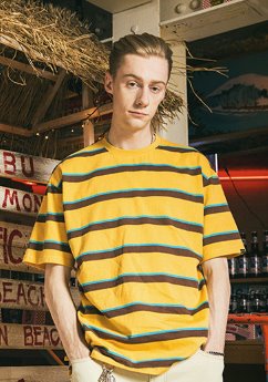 セイントペイン(SAINTPAIN) SP 19SS STRIPE TEE-YELLOW