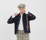 ロマンティッククラウン(ROMANTIC CROWN) RC Double Line Trucker Jacket_Navy