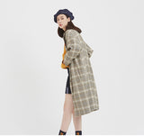 ロマンティッククラウン(ROMANTIC CROWN) Striped Lapel Check Coat_Grey