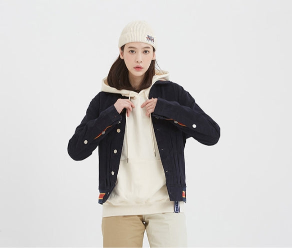 ロマンティッククラウン(ROMANTIC CROWN) Color Tape Corduroy Jacket_Navy