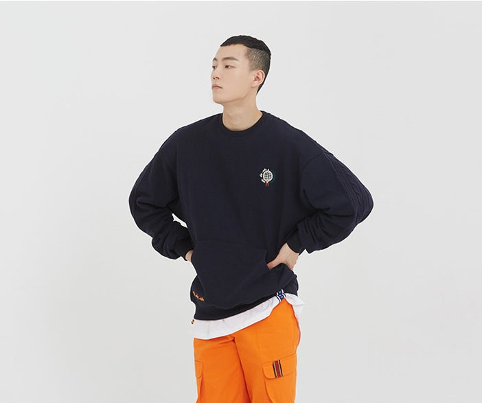 ロマンティッククラウン(ROMANTIC CROWN) E.D.V Sweat Knit Crewneck_Navy