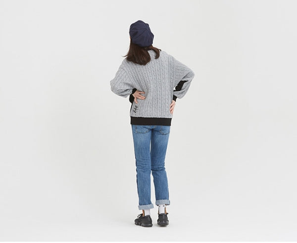 ロマンティッククラウン(ROMANTIC CROWN) E.D.V Reverse Knit Crewneck_Black