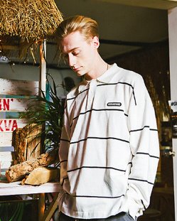 セイントペイン(SAINTPAIN) SP LEO STRIPE KNIT-WHITE