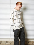 セイントペイン(SAINTPAIN) SP LEO STRIPE KNIT-WHITE