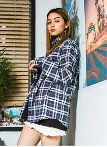 セイントペイン(SAINTPAIN) SP JACE CHECK SHIRT-NAVY