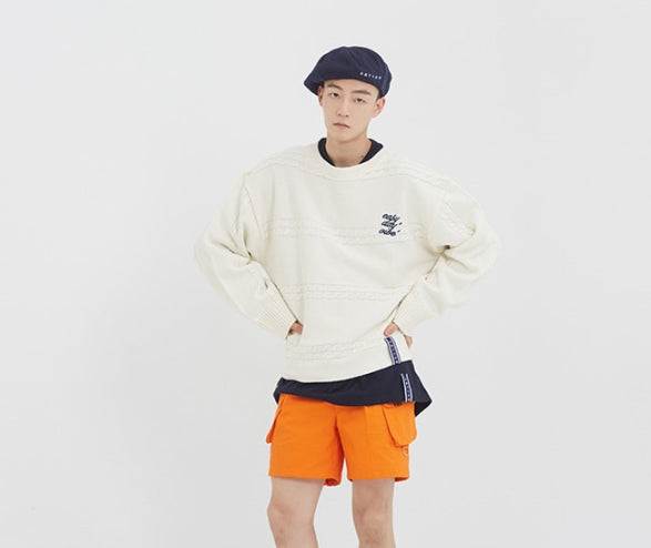 ロマンティッククラウン(ROMANTIC CROWN) Triple Chain Knit_Oatmeal