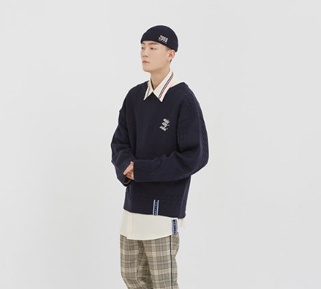 ロマンティッククラウン(ROMANTIC CROWN) Triple Chain Knit_Navy