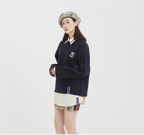 ロマンティッククラウン(ROMANTIC CROWN) Triple Chain Knit_Navy