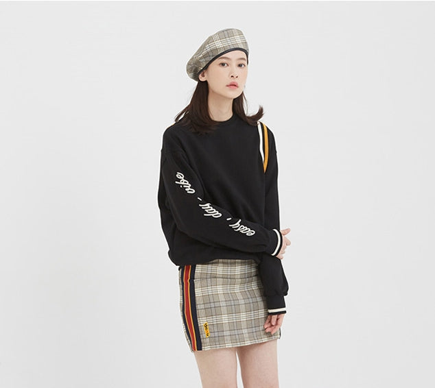 ロマンティッククラウン(ROMANTIC CROWN) RC Double Line Sweat Shirt_Black