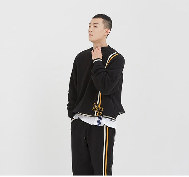 ロマンティッククラウン(ROMANTIC CROWN) RC Double Line Sweat Shirt_Black
