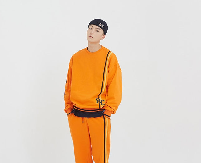 ロマンティッククラウン(ROMANTIC CROWN) RC Double Line Sweat Shirt_Orange