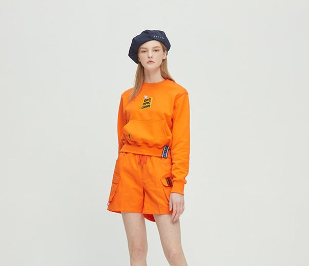 ロマンティッククラウン(ROMANTIC CROWN) Post Logo Pocket Sweat Shirt_Orange