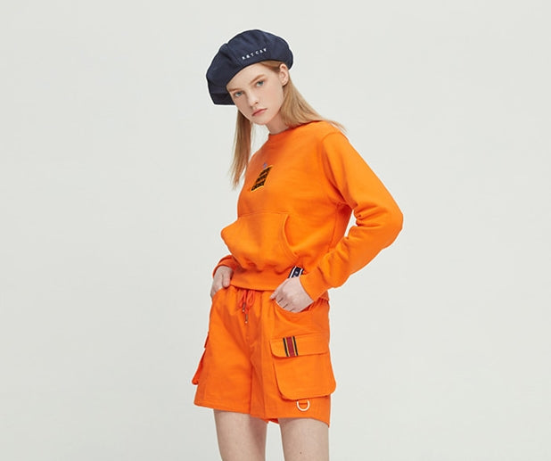 ロマンティッククラウン(ROMANTIC CROWN) Post Logo Pocket Sweat Shirt_Orange