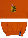 ロマンティッククラウン(ROMANTIC CROWN) Post Logo Pocket Sweat Shirt_Orange