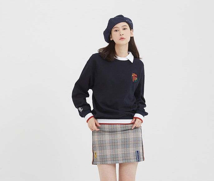 ロマンティッククラウン(ROMANTIC CROWN) E.D.V Collar Crew Neck_Navy