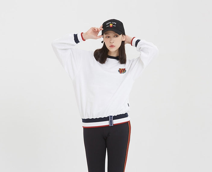 ロマンティッククラウン(ROMANTIC CROWN) E.D.V Collar Crew Neck_White