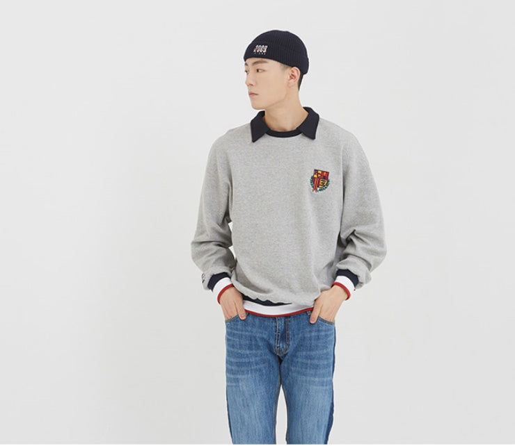 ロマンティッククラウン(ROMANTIC CROWN) E.D.V Collar Crew Neck_Grey