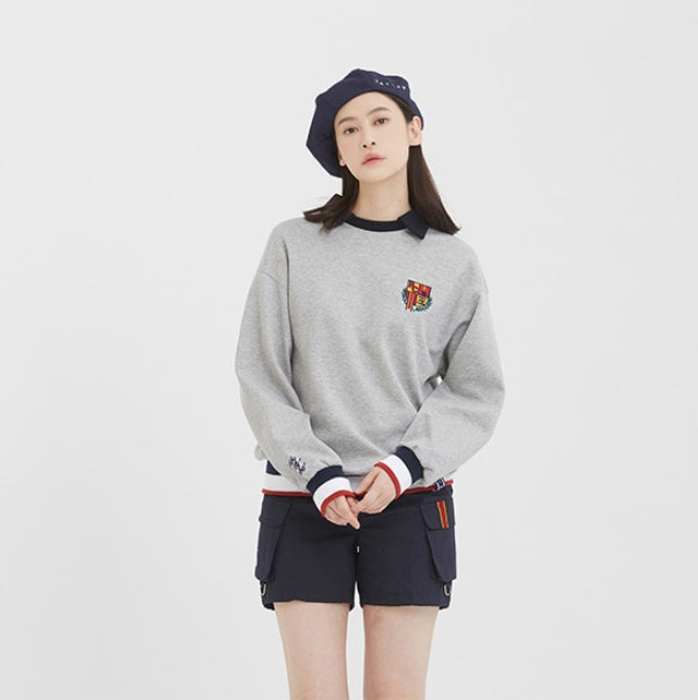 ロマンティッククラウン(ROMANTIC CROWN) E.D.V Collar Crew Neck_Grey