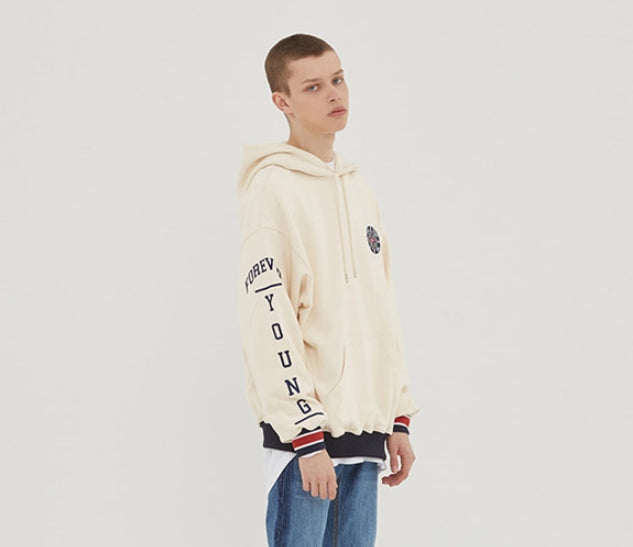 ロマンティッククラウン(ROMANTIC CROWN) 10th Forever Young Hoodie_Oatmeal