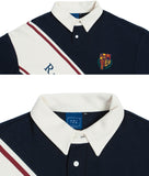 ロマンティッククラウン(ROMANTIC CROWN) Logo Line Polo Shirt_Navy
