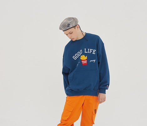ロマンティッククラウン(ROMANTIC CROWN) 10th Good Life Sweat Shirt_Blue