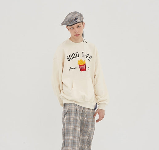 ロマンティッククラウン(ROMANTIC CROWN) 10th Good Life Sweat Shirt_Oatmeal