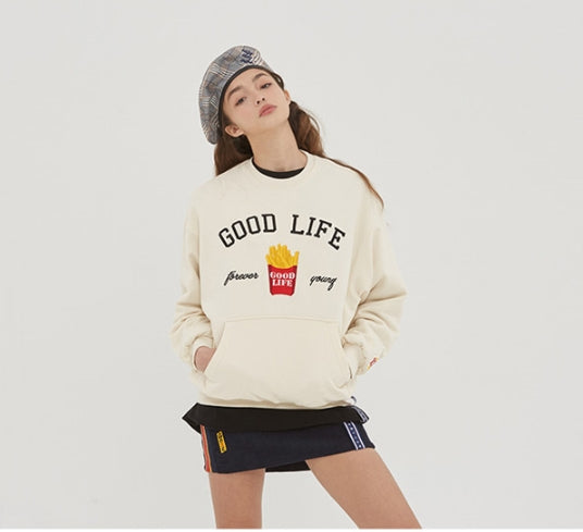 ロマンティッククラウン(ROMANTIC CROWN) 10th Good Life Sweat Shirt_Oatmeal