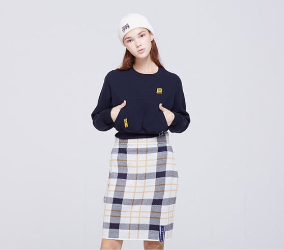 ロマンティッククラウン(ROMANTIC CROWN) Pocket Crop Sweat Shirt_Navy