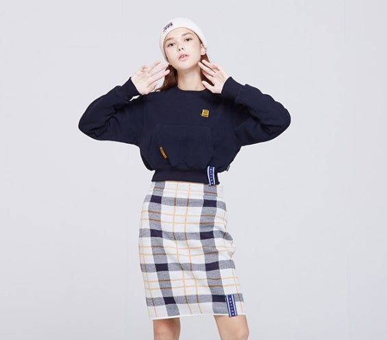 ロマンティッククラウン(ROMANTIC CROWN) Pocket Crop Sweat Shirt_Navy