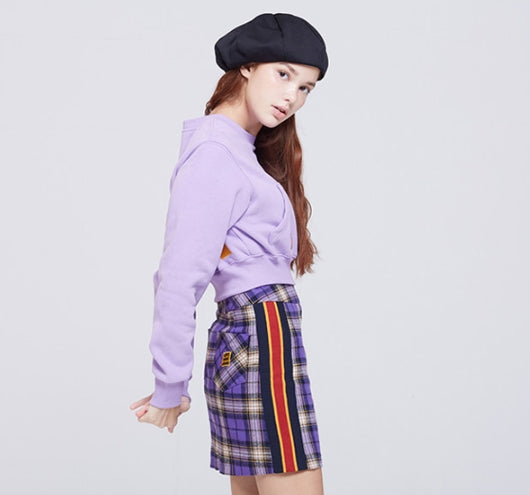 ロマンティッククラウン(ROMANTIC CROWN) Pocket Crop Sweat Shirt_Purple