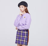 ロマンティッククラウン(ROMANTIC CROWN) Pocket Crop Sweat Shirt_Purple