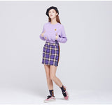 ロマンティッククラウン(ROMANTIC CROWN) Pocket Crop Sweat Shirt_Purple