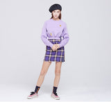 ロマンティッククラウン(ROMANTIC CROWN) Pocket Crop Sweat Shirt_Purple