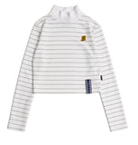 ロマンティッククラウン(ROMANTIC CROWN) Stripe Knit Turtleneck_White