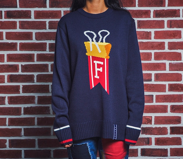 ロマンティッククラウン(ROMANTIC CROWN) Binder Knit_Navy