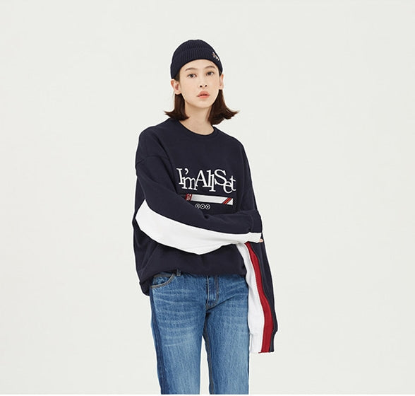 ロマンティッククラウン(ROMANTIC CROWN) Partition Sweatshirt_Navy