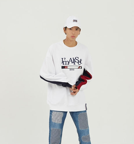 ロマンティッククラウン(ROMANTIC CROWN) Partition Sweatshirt_White