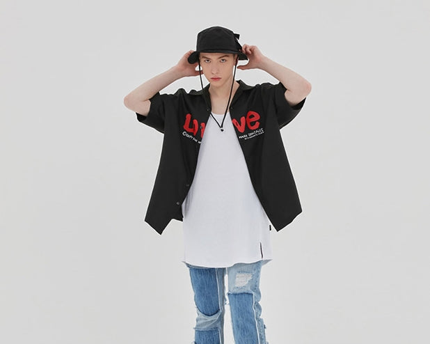 ロマンティッククラウン(ROMANTIC CROWN) [R.C X M.G]WITH LOVE Souvenir Shirts_Black