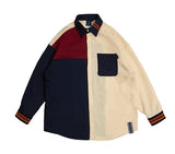 ロマンティッククラウン(ROMANTIC CROWN) Color Block Shirt_Navy